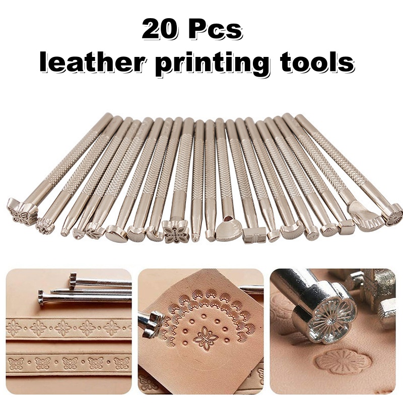 Leatherwork Embossing - 20 szt. Narzędzi do tłoczenia skóry,