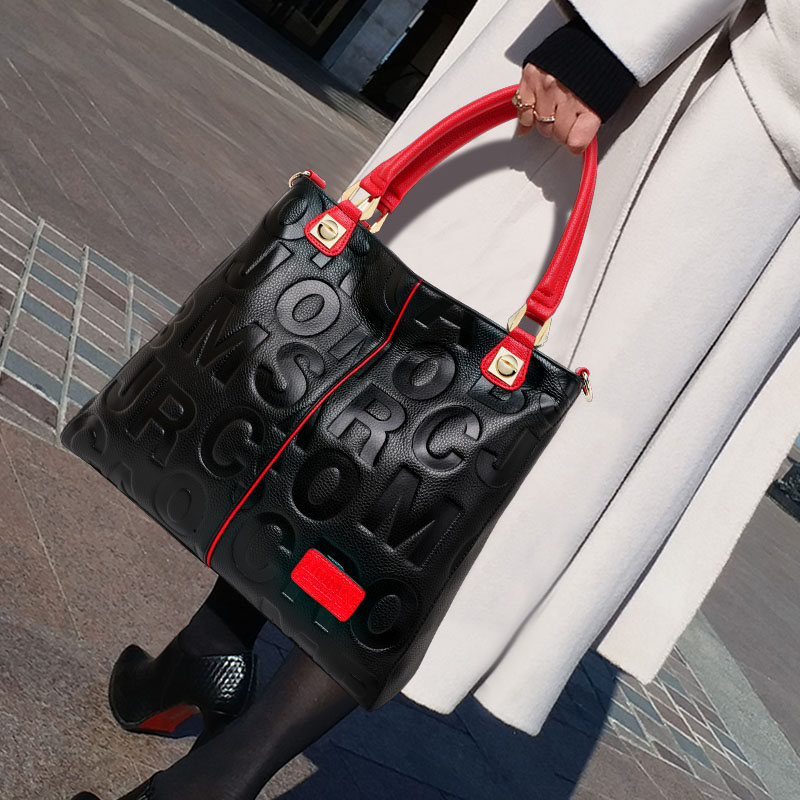 Leatherwork Embossing - Torba typu tote z prawdziwej skóry