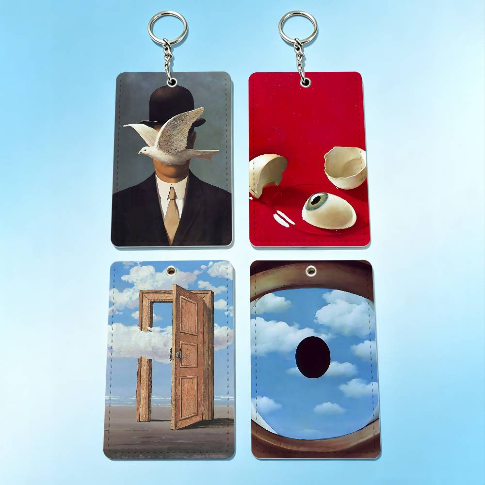 Leather Work In Art - Brelok z grafiką R-Rene Magritte, etui
